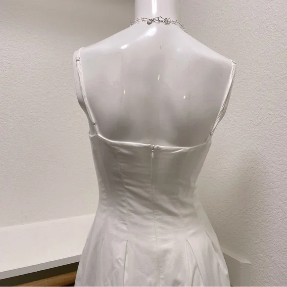 Reformation Kye Midi Dress in White with Custom Beaded front detail | Sz 6 - Picture 5 of 11